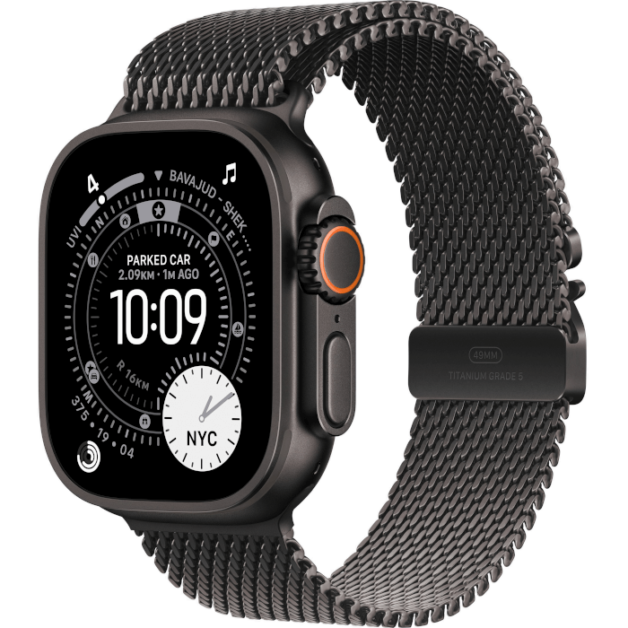 Apple Watch Ultra 3 (49mm, Black, Titanium Milanese Loop, Black, L)