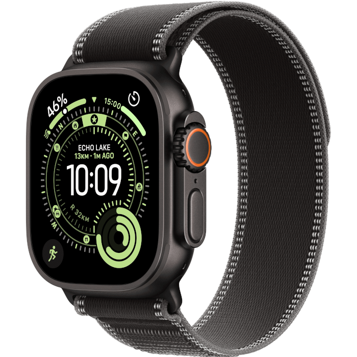 Apple Watch Ultra 3 (49mm, Black, Trail Loop, Black/Charcoal, S/M)