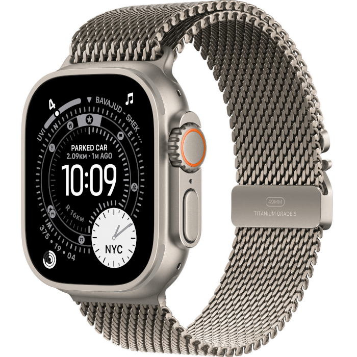 Apple Watch Ultra 3 (49mm, Natural, Titanium Milanese Loop, Natural, S)