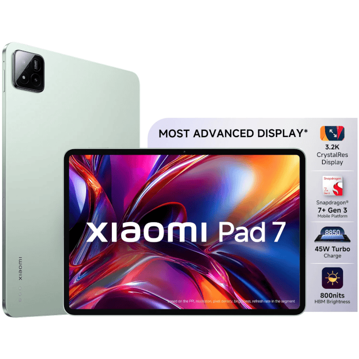 MI Xiaomi Pad 7 (11.2 inches, Sage Green, 12GB, 256GB, Nano-texture glass)